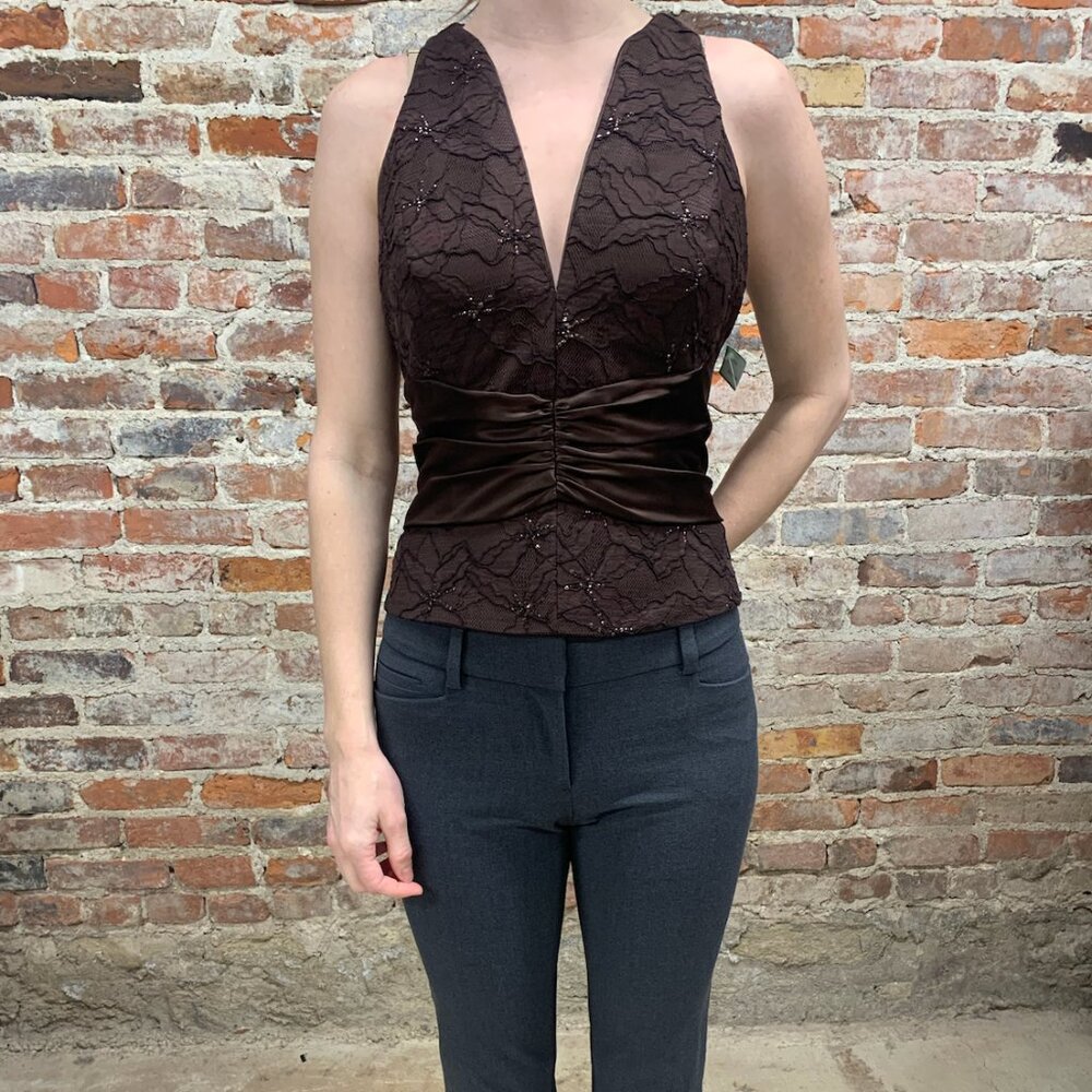 Brown Badgley Mischka Blouse